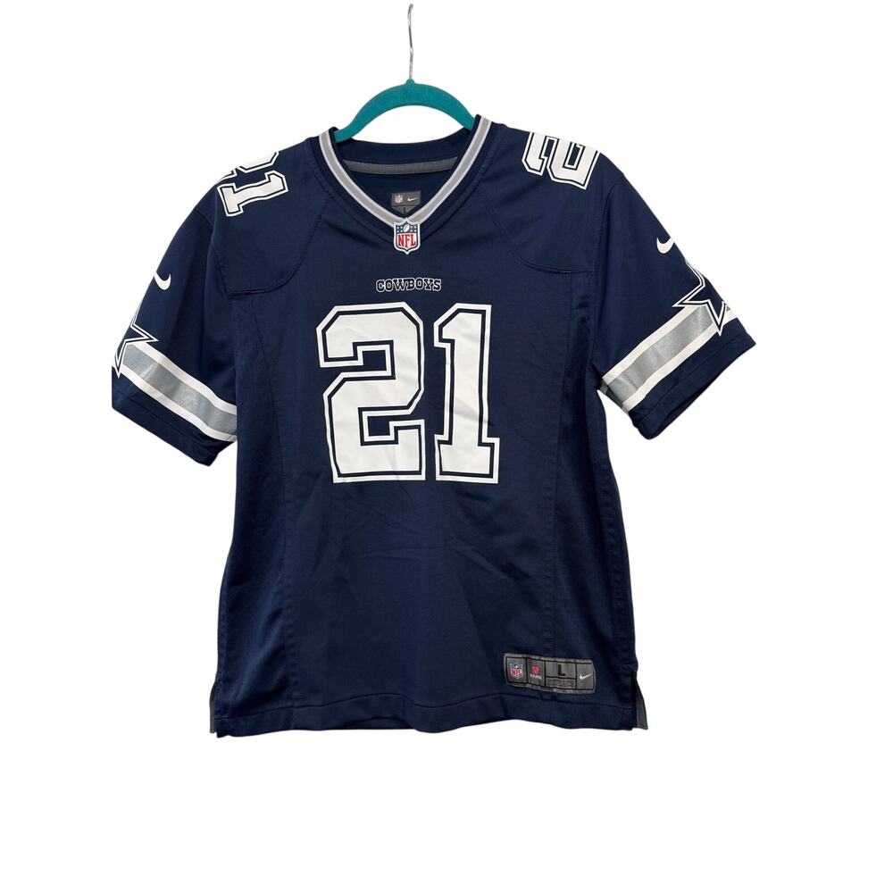 Cowboys Navy Blue Star 21 Elliott Dallas Jersey Youth Sz Large GS